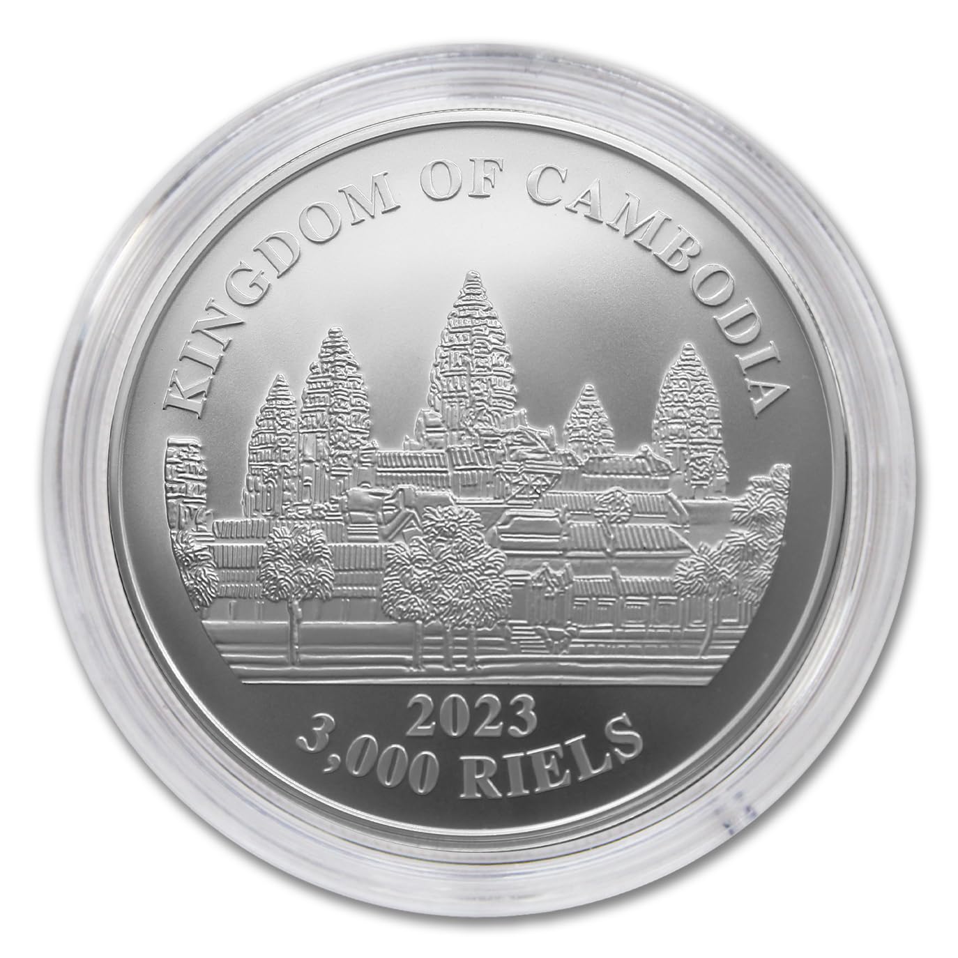 2023-1 oz Cambodian Silver Cambodia Wildlife: Clouded Leopard Coin Brilliant Uncirculated (in Capsule) with Certificate of Authenticity 3000 Riels Seller BU