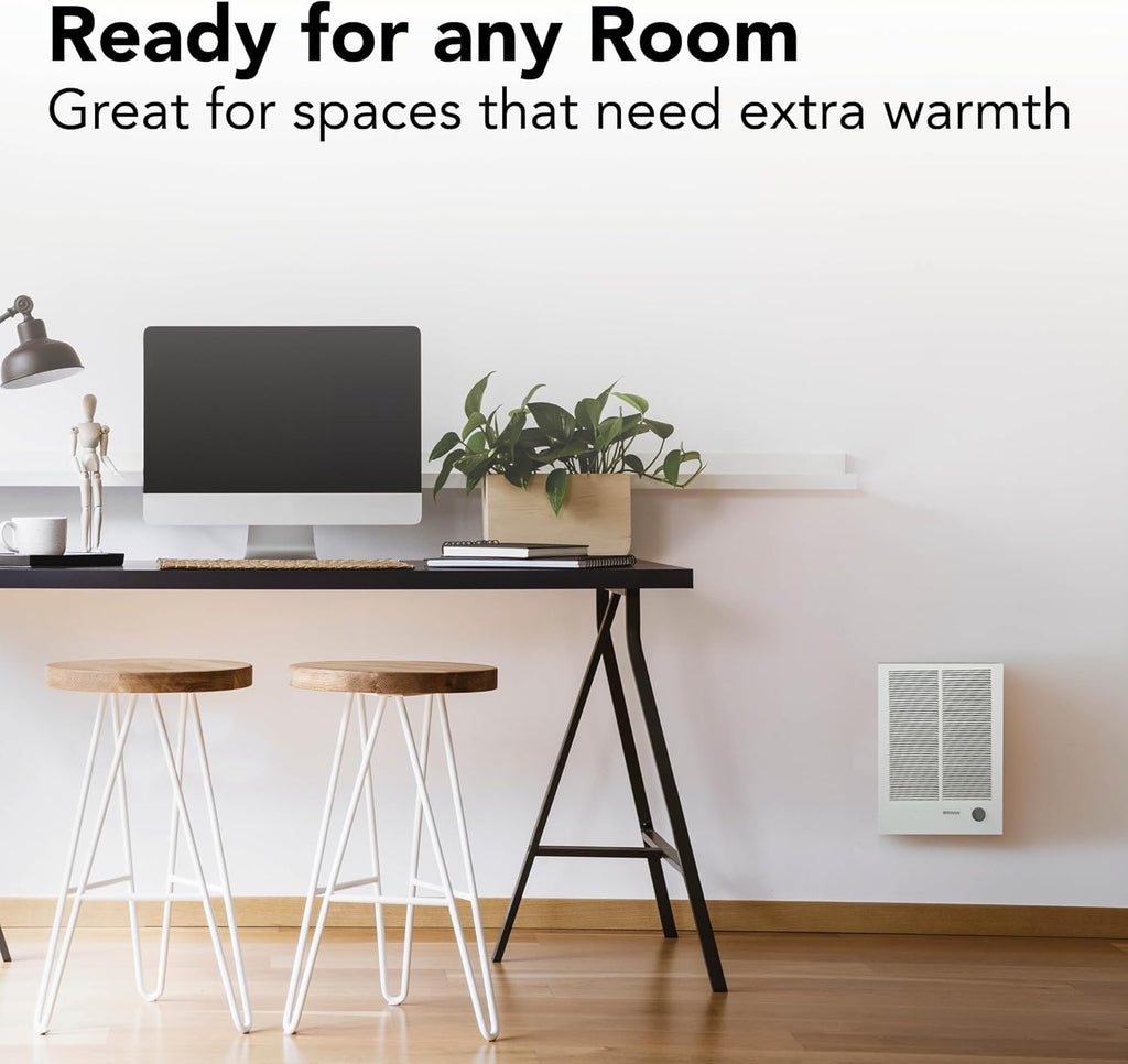 Broan-NuTone 194 High Capacity Wall Heater, White Painted Grille, 3000/1500 Watt 240 VAC, Covers 300 sq. ft. at Factory Wired Voltage