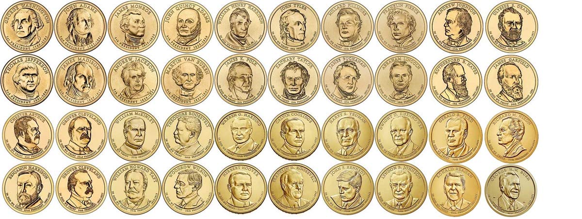 2007 P - 2020 P Presidential Dollars 40 Coin Set Dollar Uncirculated