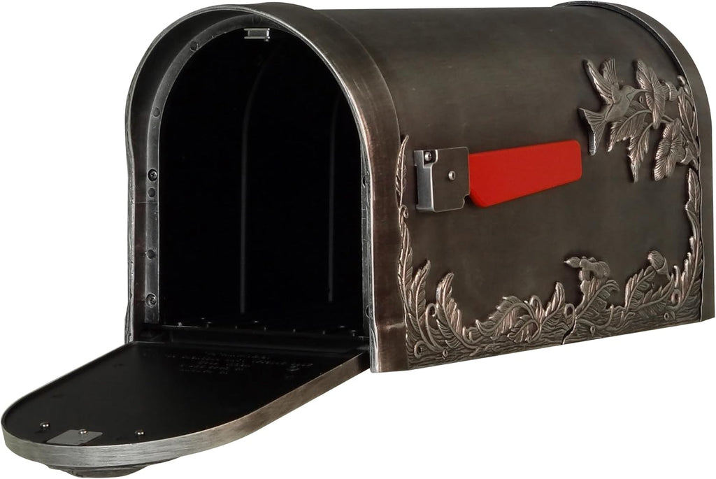 Special Lite Hummingbird Curbside Mailbox - Swedish Silver Aluminum Mailbox for Post Mount - SCB-1005-SW