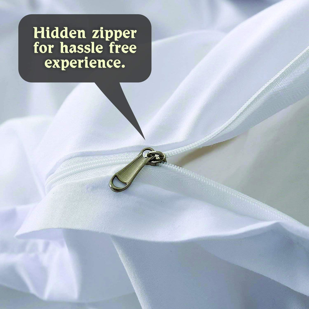 Crown Collection 1000-TC Ultra Soft Design 100% Egyptian Cotton Pinch Plated Duvet Cover with Zipper Colser & 2pcs Pillow Case Set (Oversized King Plus 128 X 120, Ivory)