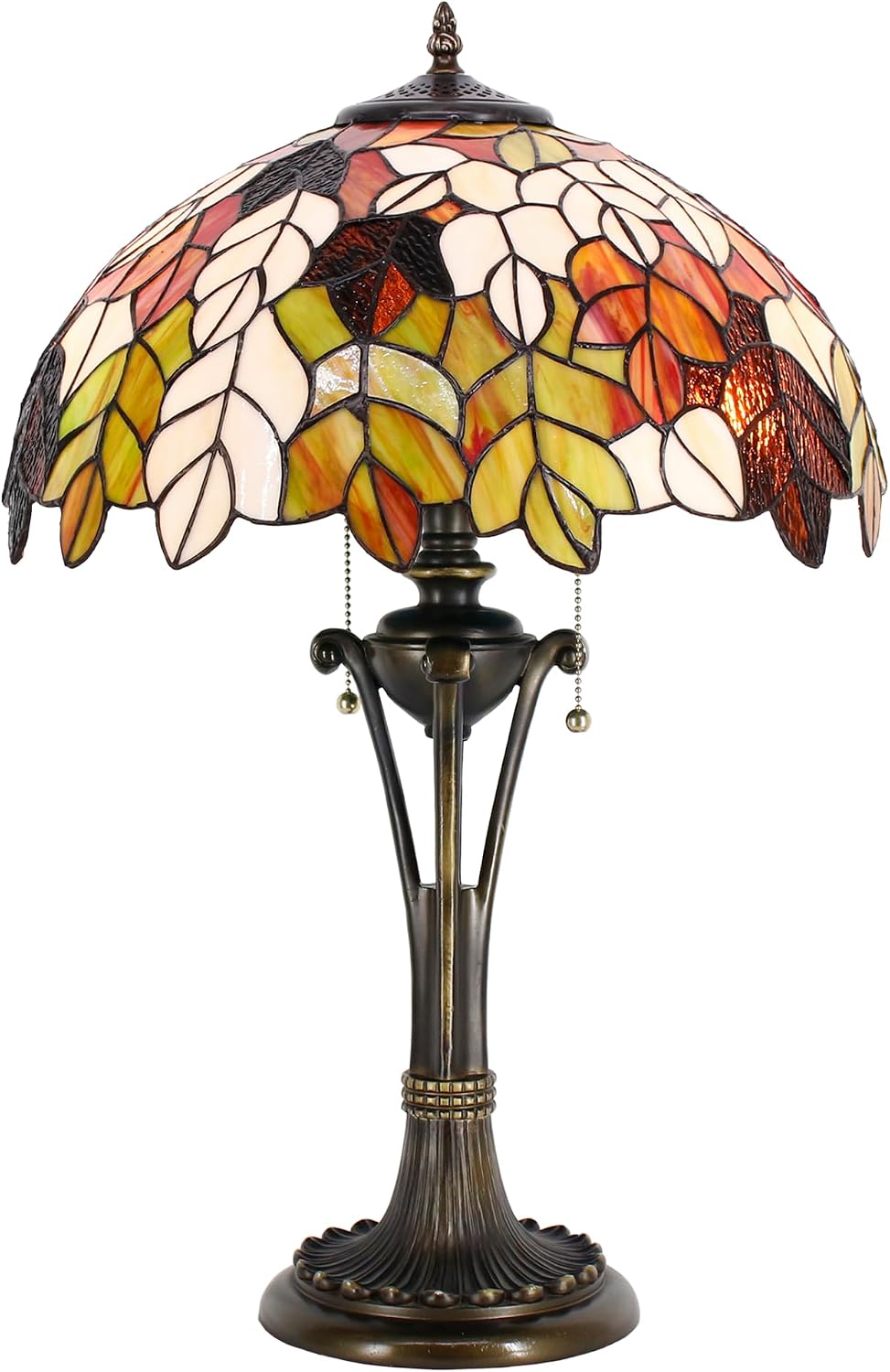 Tiffany Table Lamp Maple Leaf Stained Glass Desk Lamp 16X16X24 Inches Reading Light