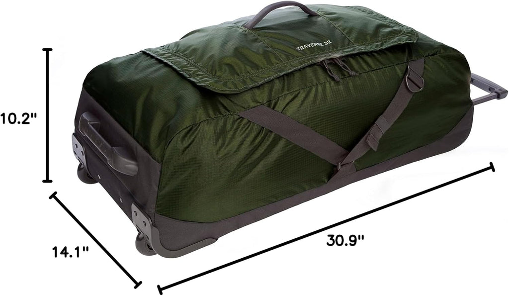 Eddie Bauer Traverse Luggage | Roller Wheels | Telescoping Handle | Travel | Vacation | Ripstop Nylon - Dark Loden, 31'