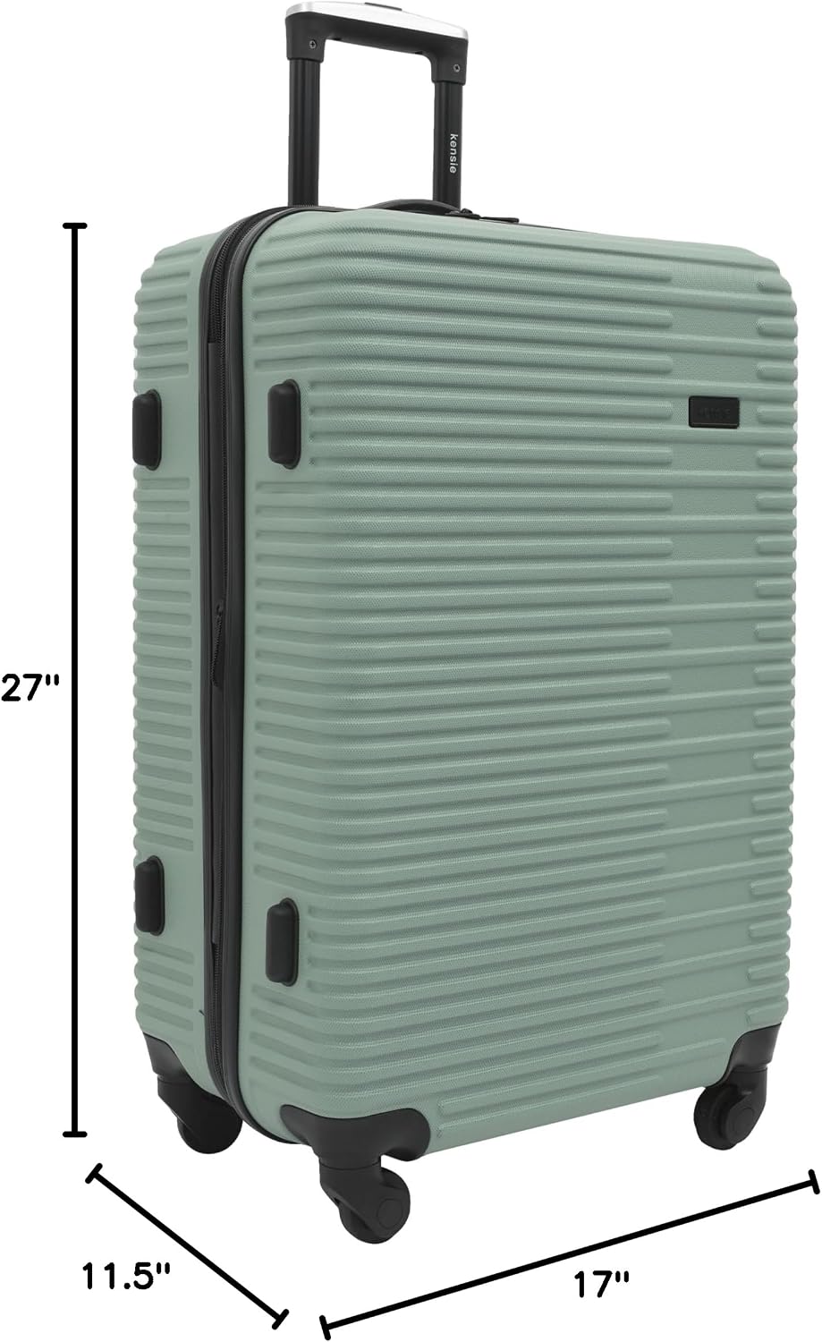 kensie Women's Hillsboro Luggage & Travel Bags Set, Green Granite, 4 Piece Set