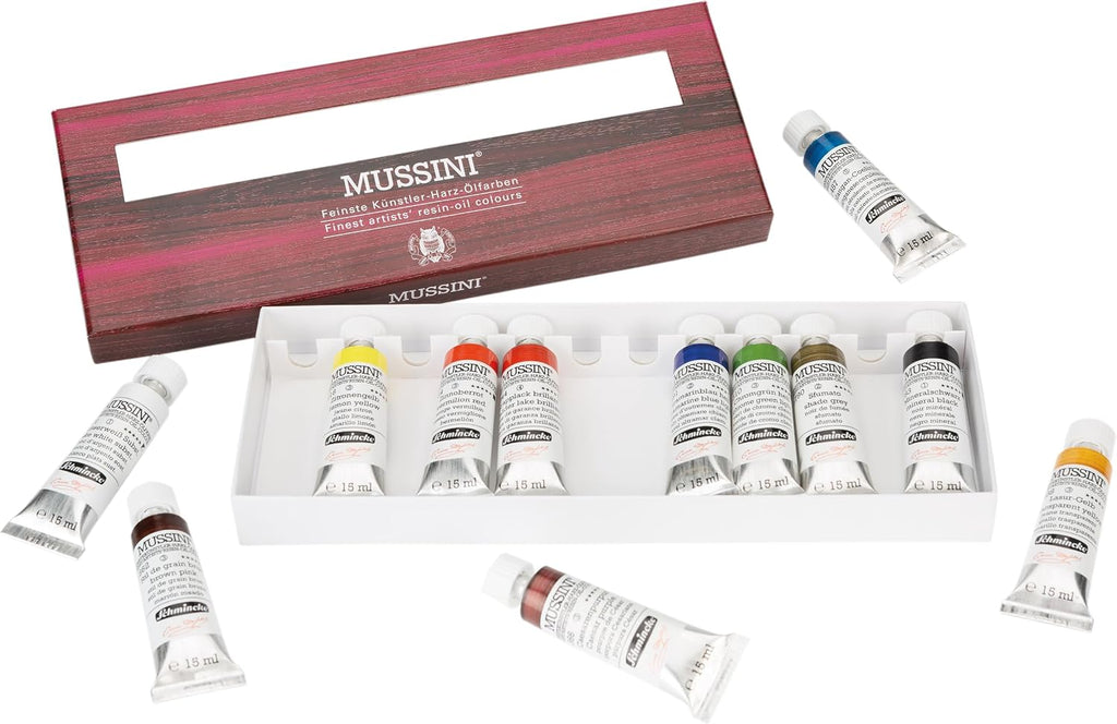 Schmincke - MUSSINI finest resin oil paints, cardboard set, 12 x 15 ml set, 70 012 097