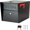 Large Locking Mailbox for Outside, RAINHOL All-Metal Modern Security Mailbox with 2 Keys, 21' x 11.2' x 10.5', Black