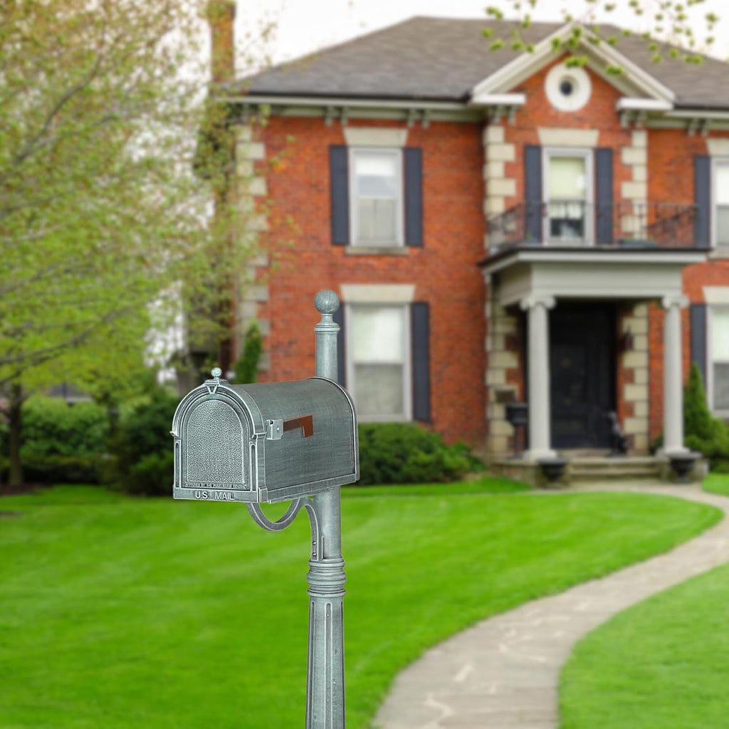 Special Lite Berkshire Curbside Mailbox with Aluminum Post - Verde Green Mailbox with Ashland Post - SCB-1015_SPK-600-VG