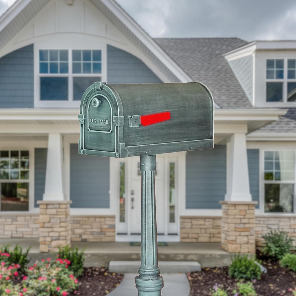 Special Lite Savannah Curbside Mailbox - Verde Green Aluminum Mailbox for Post Mount - SCS-1014-VG