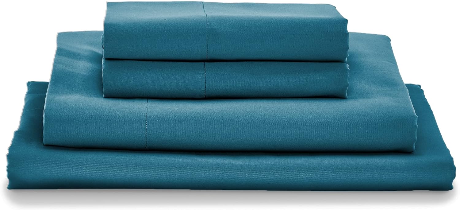 MyPillow Giza Dreams Bed Sheets, 100% Certified Giza Egyptian Cotton, Deep Pocket, Sateen Weave [California King, Lake Blue]