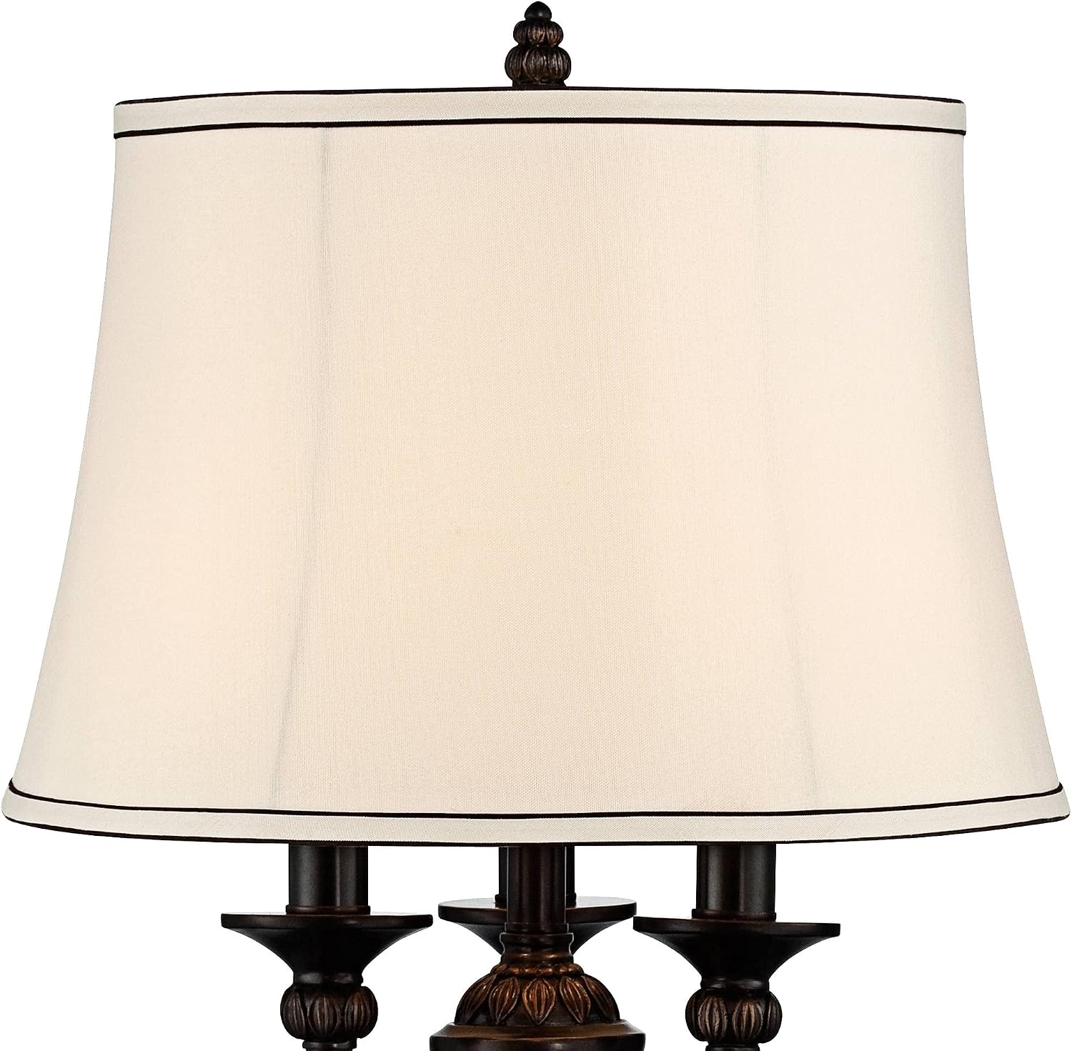 Kathy Ireland Mulholland Traditional Vintage Table Lamp 37' Tall Bronze Golden Marbleized White Bell Shade Decor for Living Room Bedroom House Bedside Nightstand Home Office Entryway Family