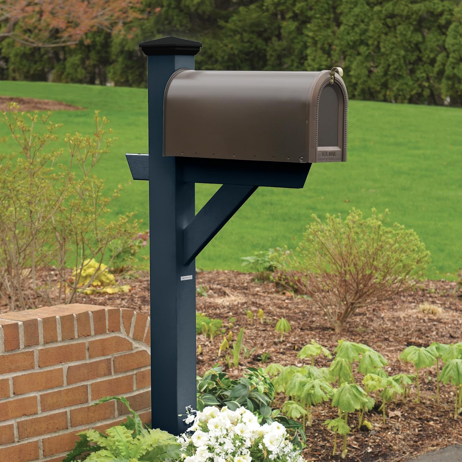 highwood AD-MLBX1-FBE Hazleton Mailbox Post, Federal Blue