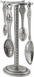 Crosby & Taylor Fleur de Lys Pewter Measuring Spoons with Display Post