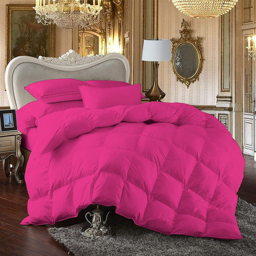 7 Piece Bed-in-A-Bag Comforter & Sheet Set 8-10' Deep Pocket, 100% Egyptian Cotton Queen Size, Hot Pink, Sets Include - 1Comforter, 1Flat Sheet,1Fitted Sheet, 2Pillowcase & 2Pillowsham