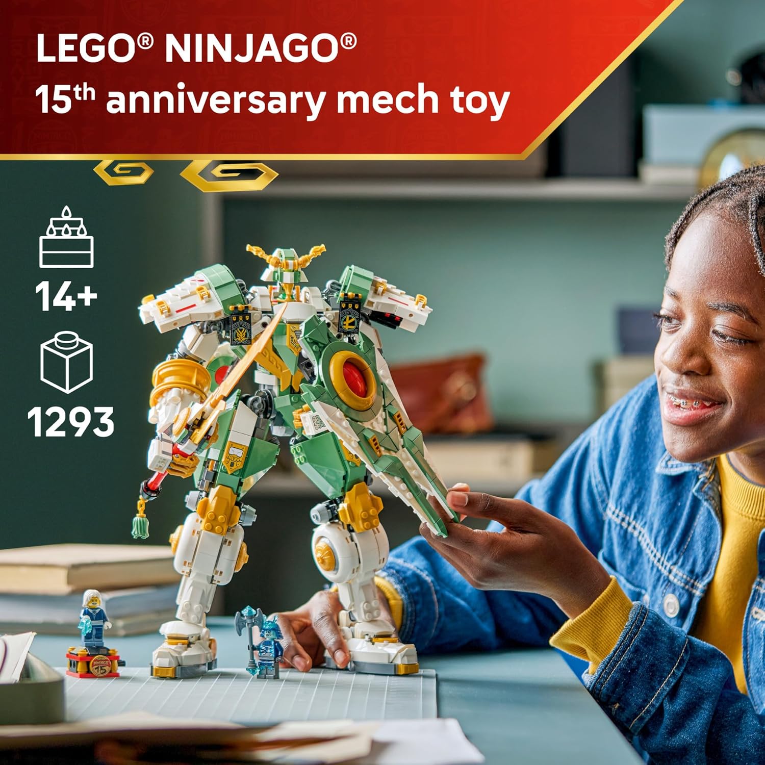 LEGO NINJAGO Lloyd's Titan Mech 15th Anniversary Building Toy - Collectible Mech Set for Boys & Girls, Ages 14+ - Display as Bedroom Decor - Gift for Birthdays - 71860
