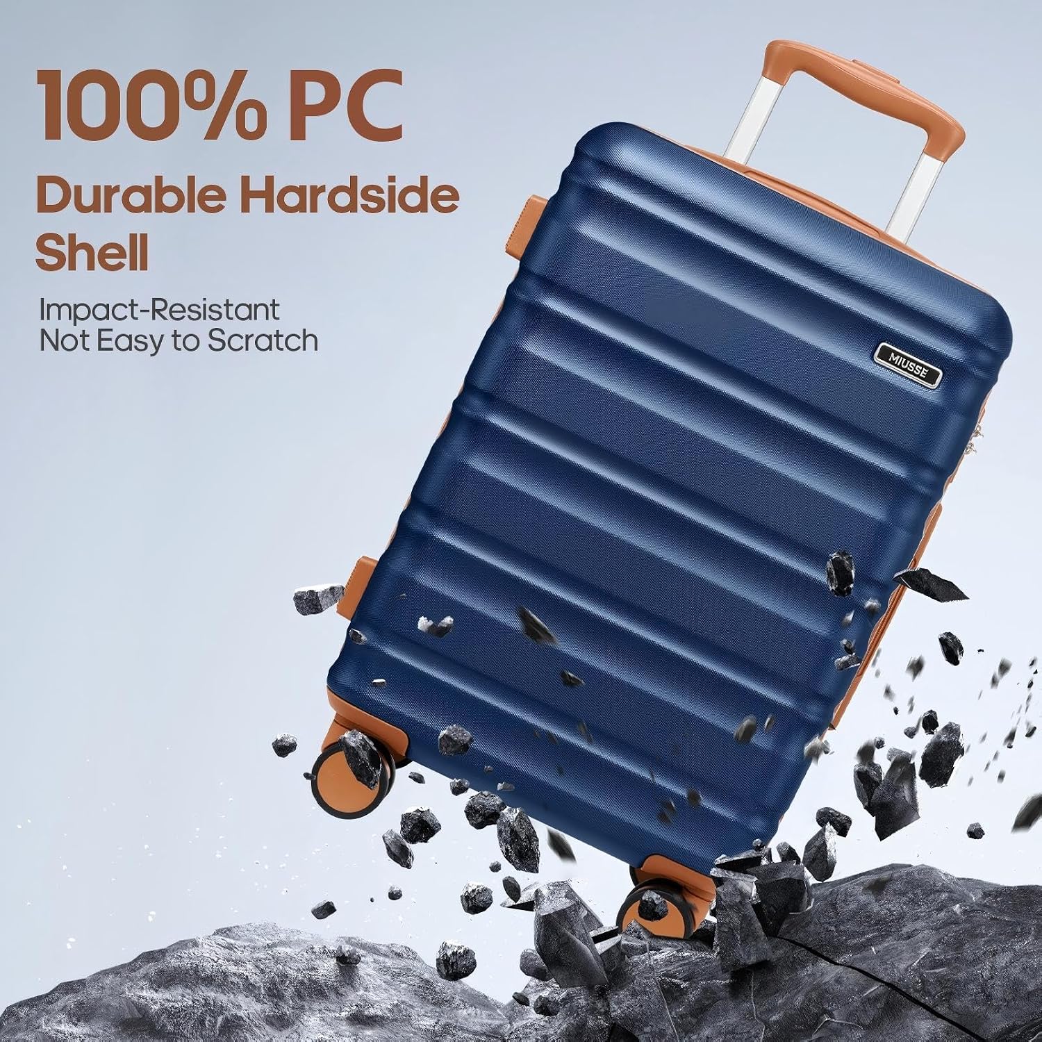 7 Piece Luggage Sets with Premium YKK Zipper, 20/24/28in PC Hardside Suitcase With Spinner Wheels, Luggage Airline Approved, Durable Suitcase Sets with TSA Locks for Travel