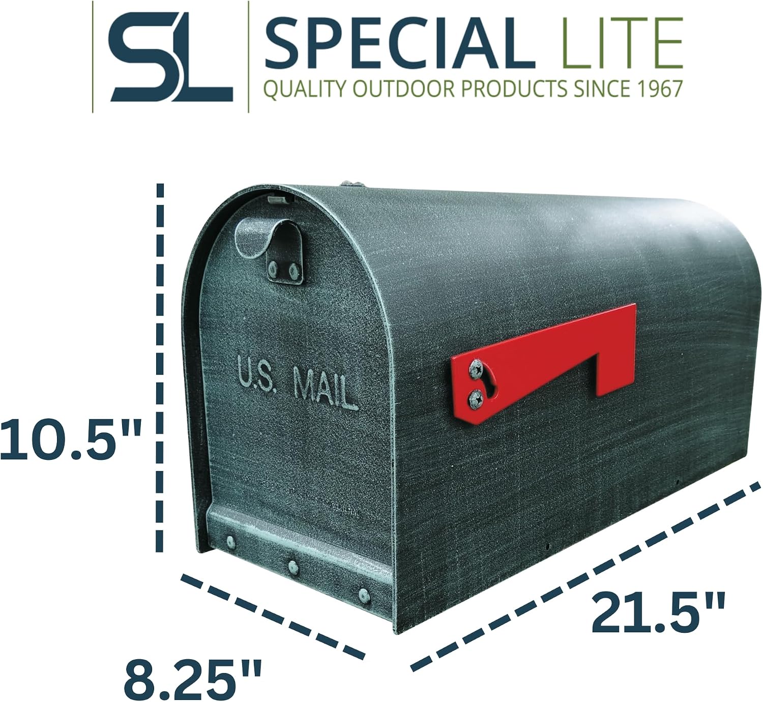 Special Lite Titan Aluminum Curbside Mailbox - Verde Green Aluminum Mailbox for Post Mount - SCH-1016A-VG