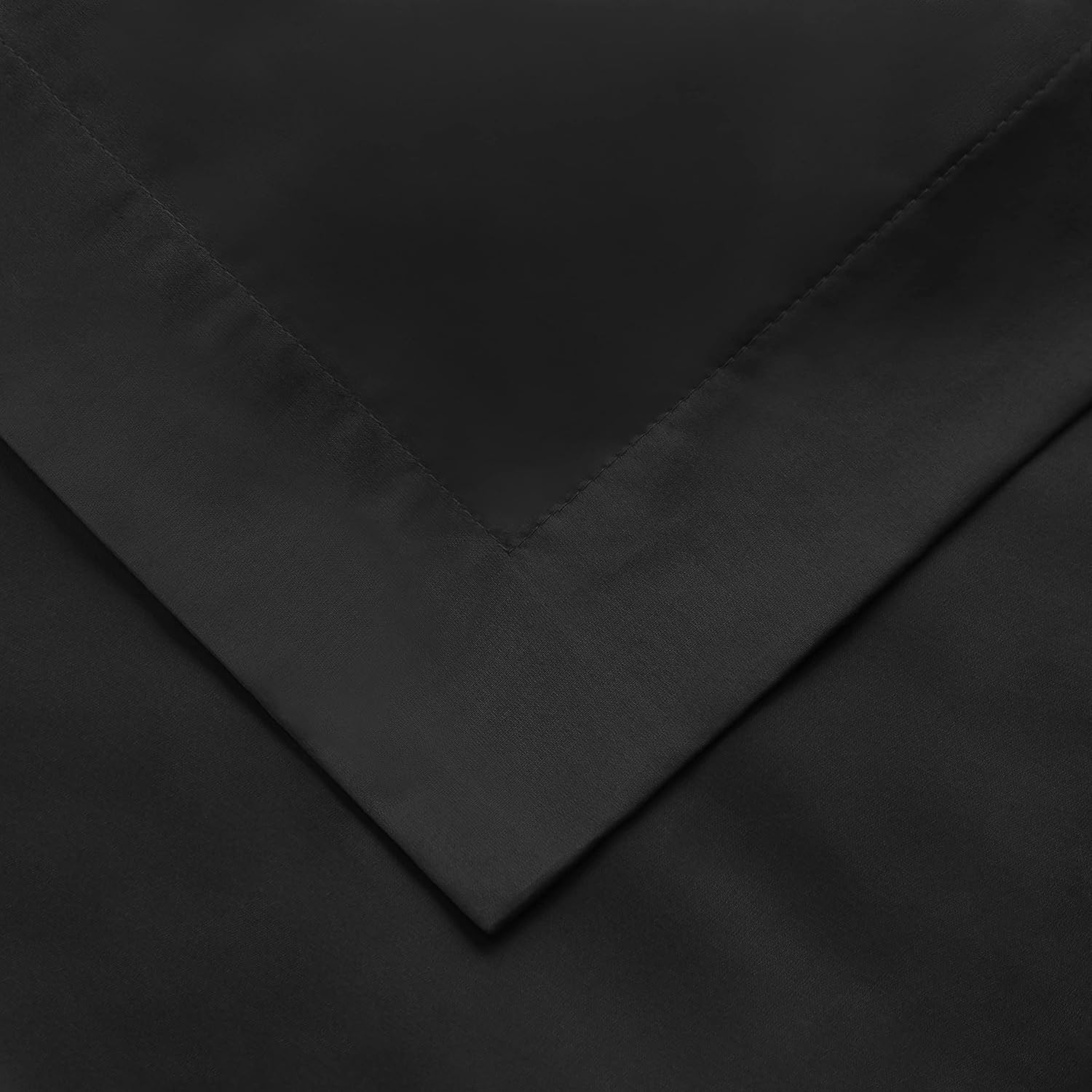 1500 Thread Count 100% Egyptian Cotton, Single Ply, Full/Queen Duvet Cover Set, Solid, Black