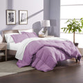 Oversized Queen All-Season Cooling Warmth Comforter Set – 3 Piece Bedding – 100% Egyptian Cotton, Long-Staple & Silky Soft – Luxury Hotel-Quality Duvet Insert – Machine Washable - Lilac