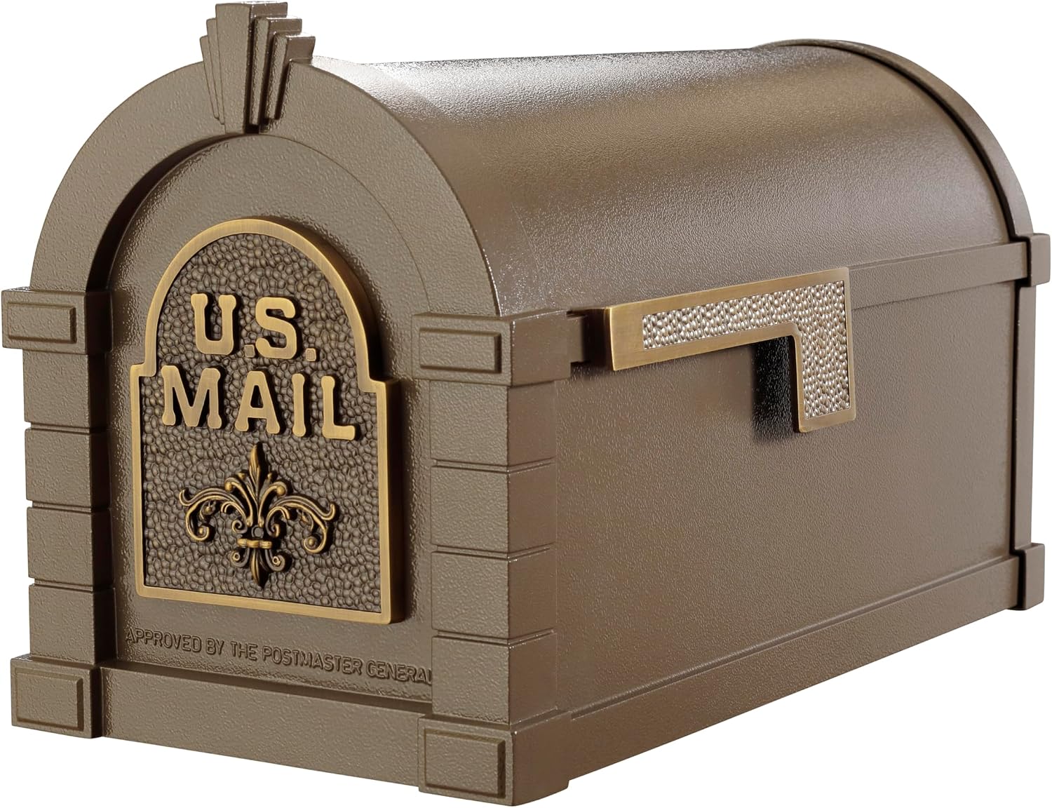 Gaines Keystone Series Mailbox - Bronze with Antique Bronze Fleur de Lis