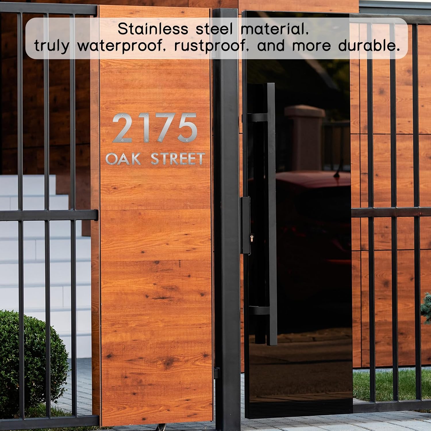 28 Inch Floating House Numbers and Metal Letters for Outdoor Signs, Modern 304 Stainless Steel Silver Address Numbers for Home, Apartment, and Garden Decor (Number 2)