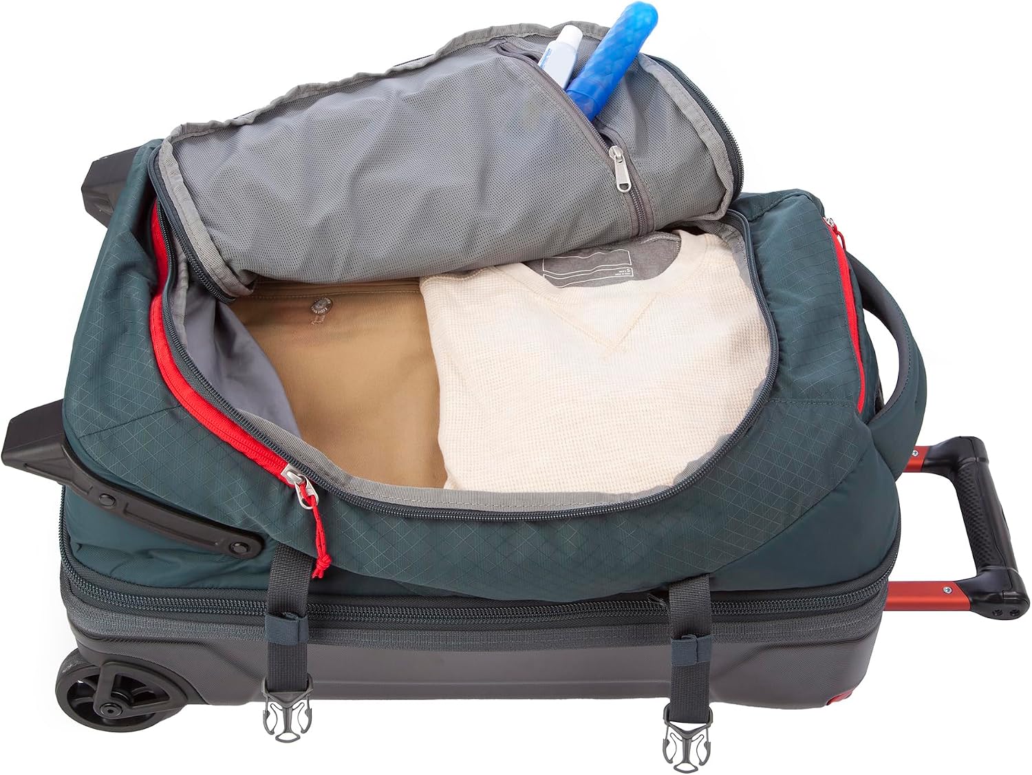Eddie Bauer Expedition Rolling Duffel Bag with Wheels | Travel | Carry-On | Luggage | Rugged | Durable - Storm, 22'