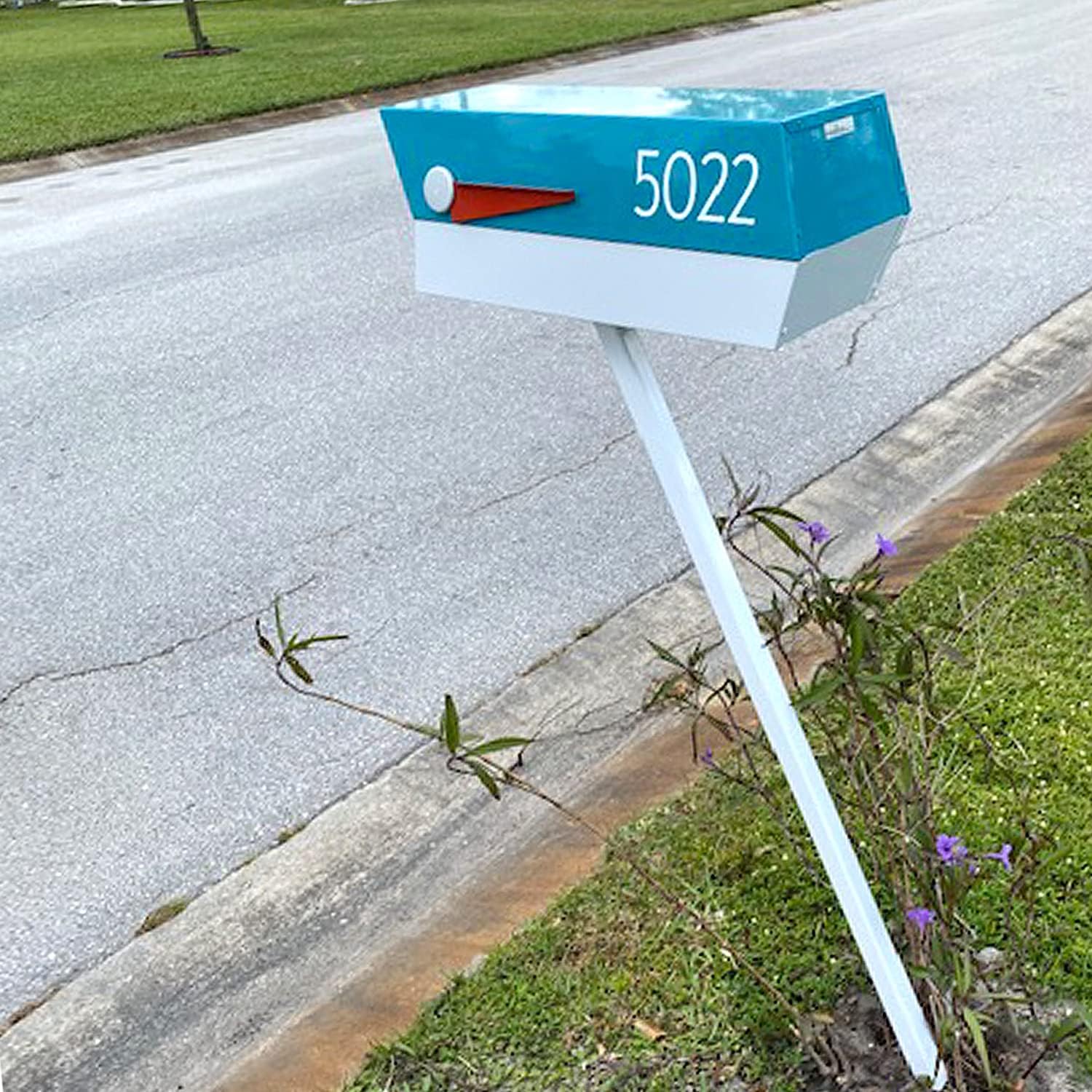 modbox USA Modern Curbside Mailbox Post (White)