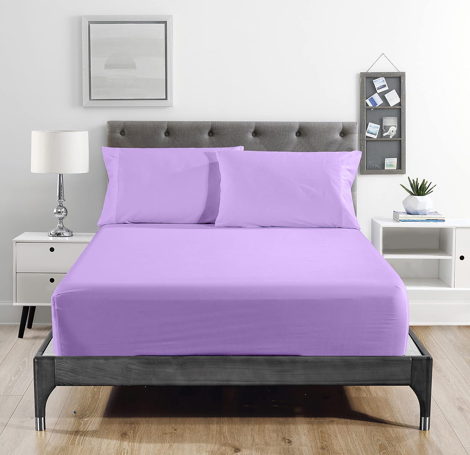 Super Soft Luxury Premium Quality 800 TC Egyptian Cotton 6 Piece Bedding Bed Sheet Set Eco Friendly Wrinkle Free Sheets 20-Inch Deep Pocket Queen Lavender