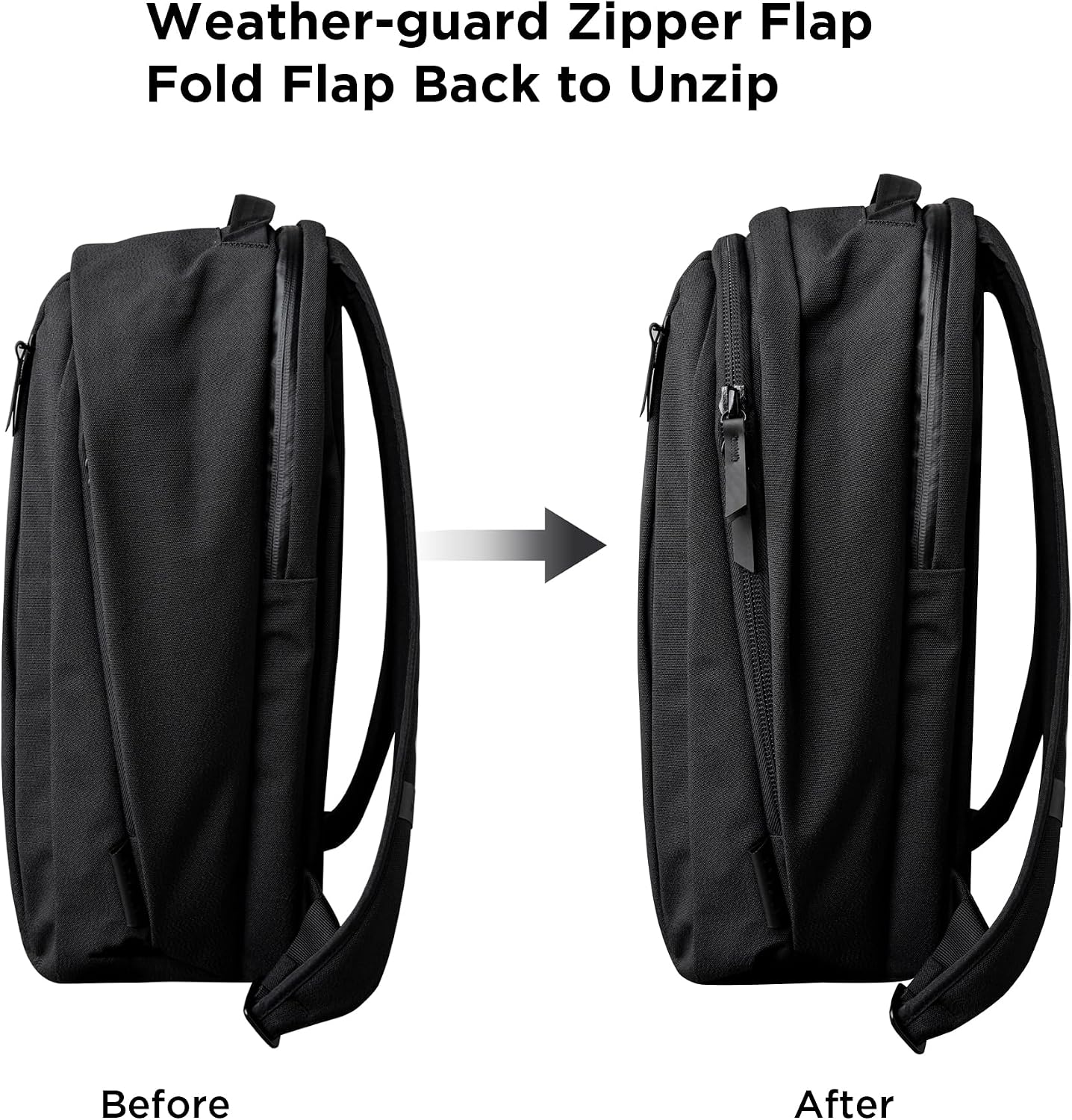 ALPAKA Metro Backpack Pro for Men 24L - Fits 16' Laptop Business Travel Backpack with YKK Zippers, MOD Key Leash & Luggage Pass-through, Durable Padded and Weatherproof Work Bag,Axoflux 600D (Black)
