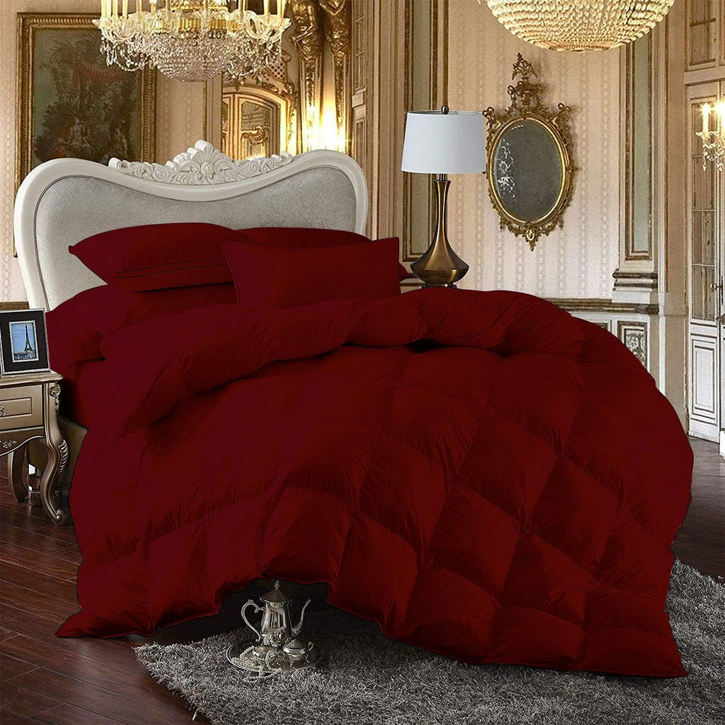 7 Piece Bed-in-A-Bag Comforter & Sheet Set 8-10' Deep Pocket, 100% Egyptian Cotton Queen Size, Burgundy, Sets Include - 1Comforter, 1Flat Sheet,1Fitted Sheet, 2Pillowcase & 2Pillowsham