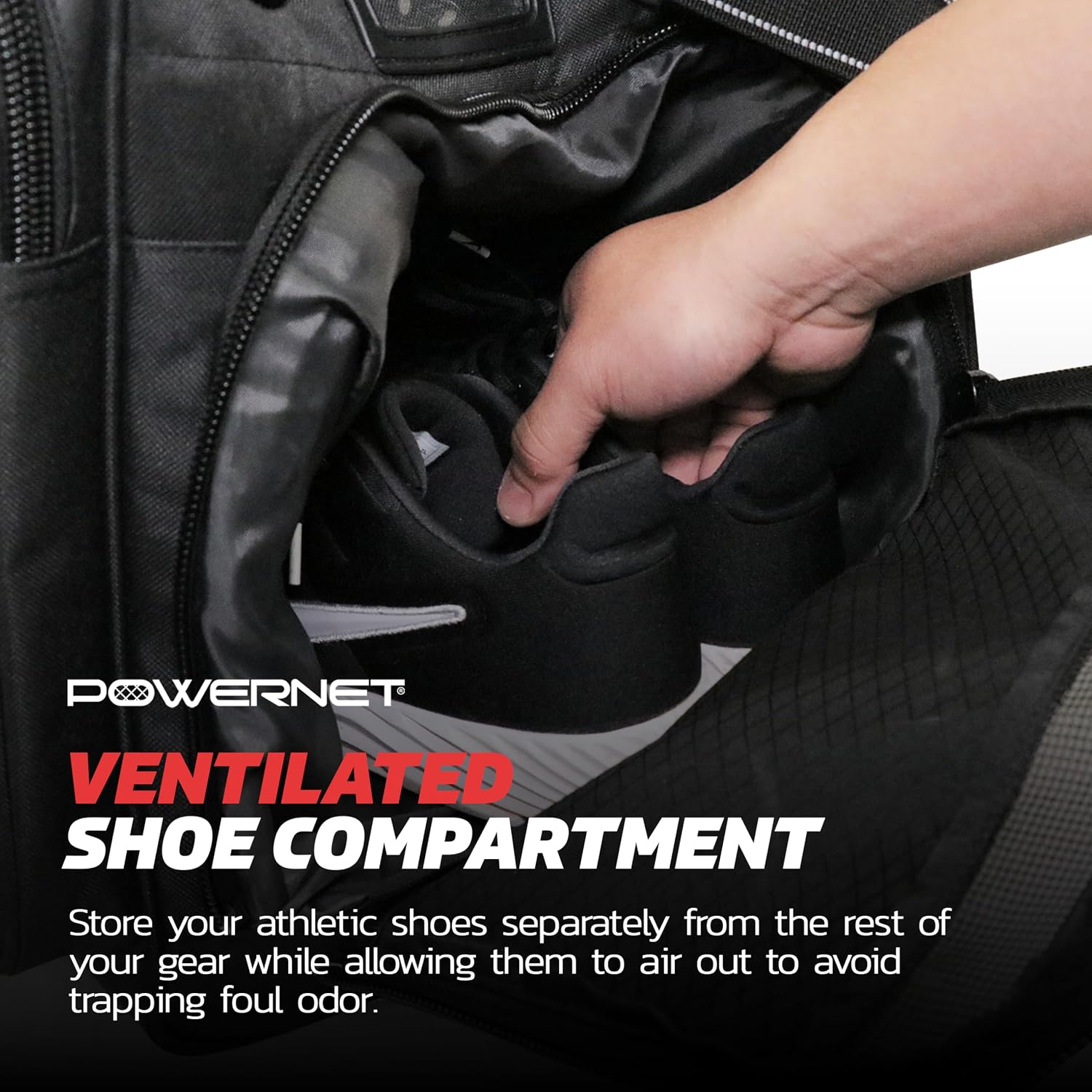 PowerNet Pro Duffle Bag, Softball Baseball Bag, Baseball Gear Bag, Baseball Bat Bag with Internal Bat Sleeves, Baseball Bags with Padded Strap & Pockets