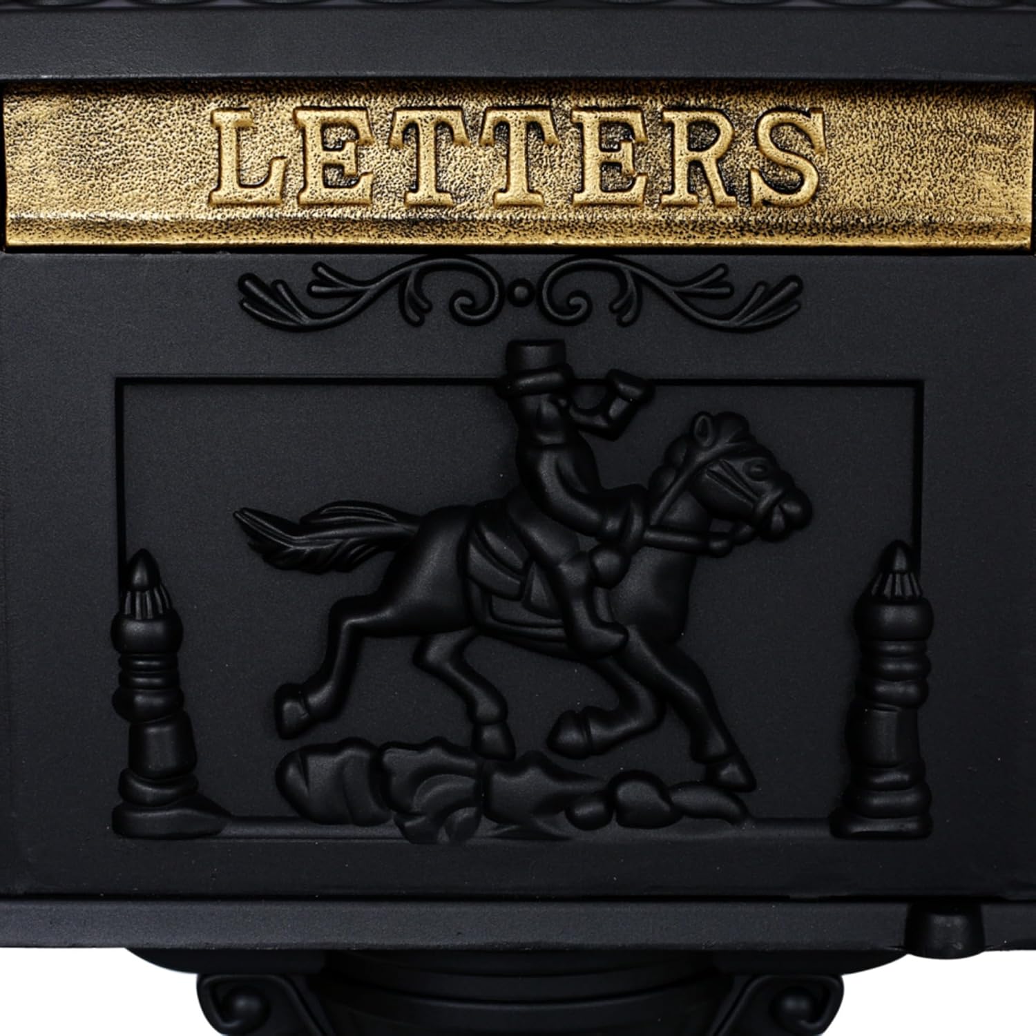 Mailboxes for Outside with Post,Mailbox Cast Aluminum Mail Box Postal Box Security Heavy Duty New (Aluminium+Black)