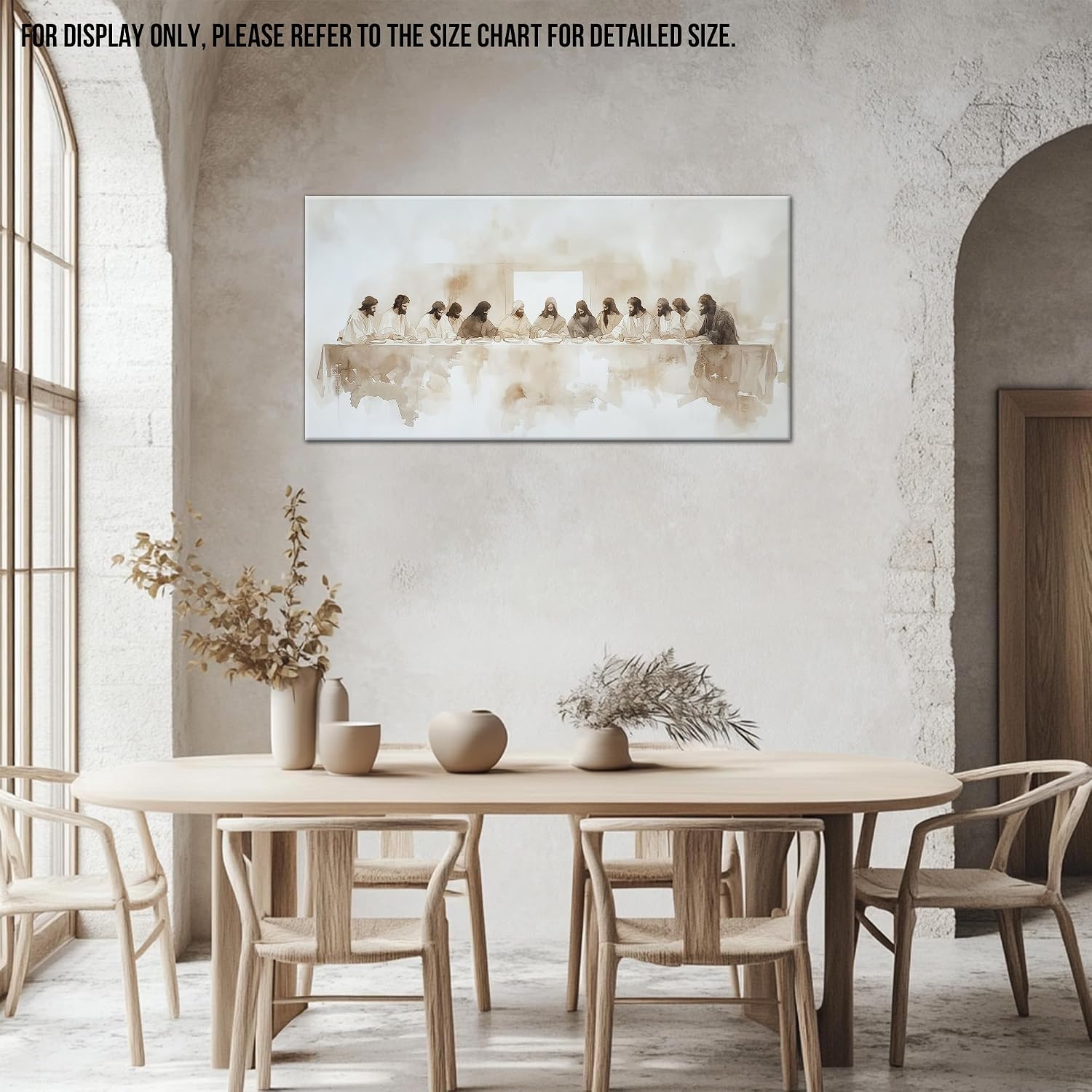 WAXWHELK The Last Supper Canvas Wall Art Dining Room Decor, Christian Jesus Religious Painting, Modern Art Poster Picture for Home Restaurant Living Room Ready to Hang, 60L x 30W