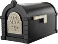 Gaines Keystone Series Mailbox - Black with Satin Nickel Eagle