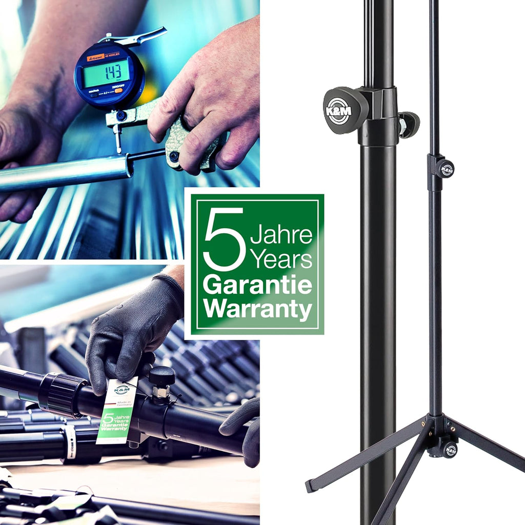 K&M - Konig & Meyer 10700.000.55 Extra Heavy Duty Music Stand - Adjustable Angle Desk - Sturdy - Easy to Fold - Compact - Professional Grade for Musicians - German Made - Black