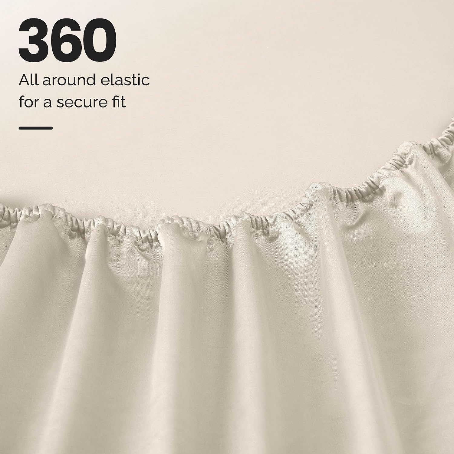Superior 1200 Thread Count Egyptian Cotton Sheet Set, Bedroom Sheets, Modern Home Essentials, Luxury Bedding, 1 Elastic Deep Pocket Fitted Bed Sheet, 1 Flat Sheet, 2 Pillowcases, King, Ivory