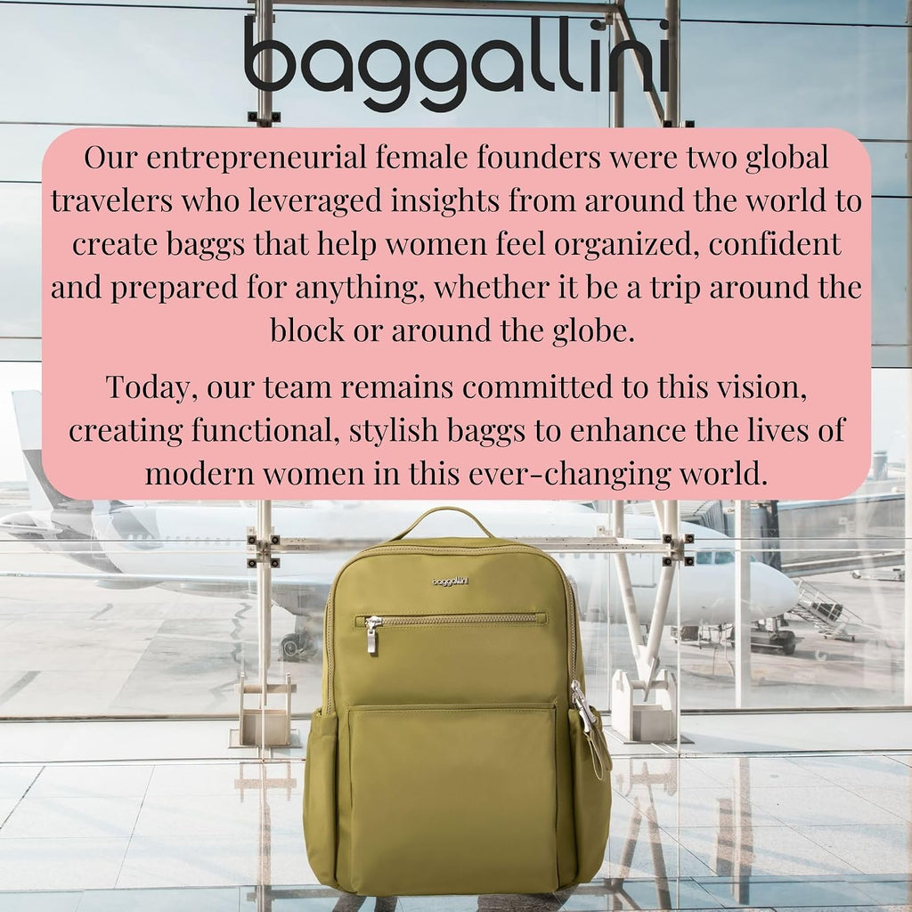 Baggallini Tribeca Expandable Laptop Backpack - 15'x11' Lightweight RFID Computer Bag for Work & Travel with Luggage Sleeve