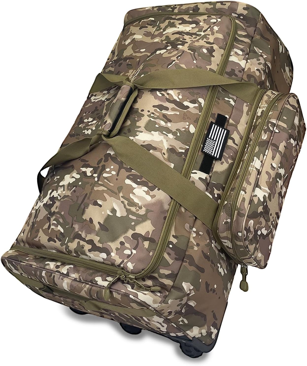 WOLT 120L Rolling Duffle Bag with Wheels, Large Deployment Military Bag, Wheeled Heavy Duty Luggage for Travel, Camping