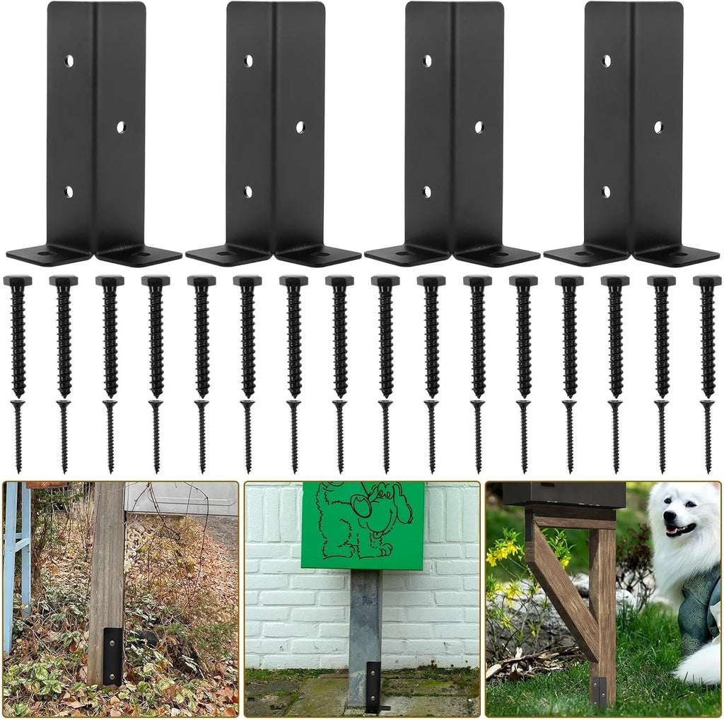 1 Set Mailbox Protector Firm Iron Deck Railing Brackets Post Railing Bracket Fence Wooden Mailbox Posts