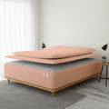 COTTON STICH 600 TC Zipper Fitted Sheet, 100% Egyptian Cotton, 18' Deep Pocket, Easy Zip Change, All-Around Secure Fit - Queen Size Bed - Blush