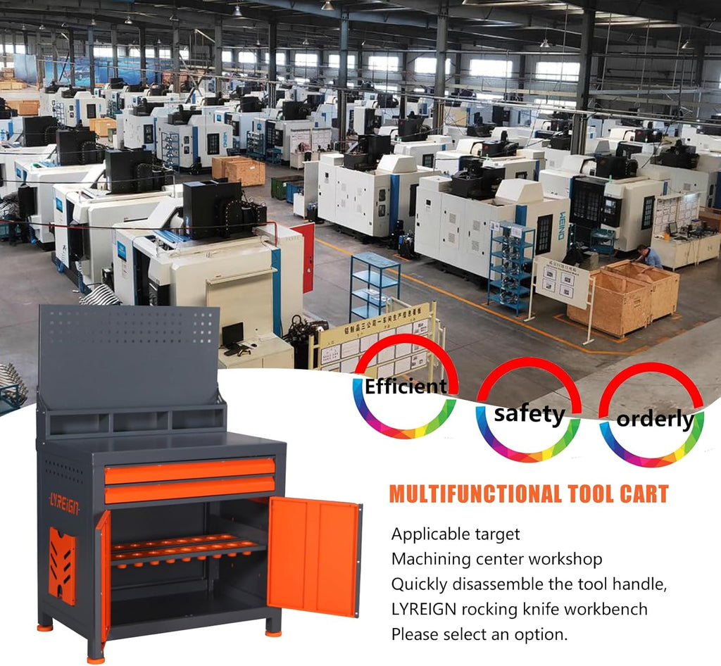 CNC Tool Service Stands with Door, CNC Tools Consumables Parts Cabinet for Machinists Workers, CNC Tool Holder Keeper Suitable for All BT/CAT HSK Capto Series