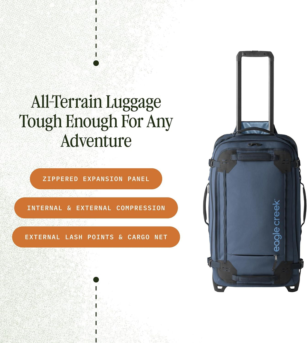 Eagle Creek Gear Warrior XE 2-Wheel Luggage to Keep Travel Items Organized - Smooth Rolling Wheels - Telescoping Handle - Padded Laptop Pocket - Blue Jay - 27'