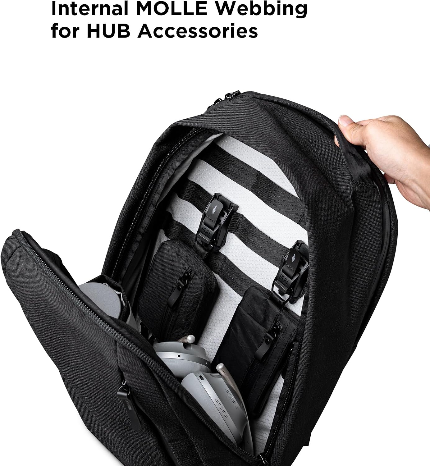 ALPAKA Metro Backpack Pro for Men 24L - Fits 16' Laptop Business Travel Backpack with YKK Zippers, MOD Key Leash & Luggage Pass-through, Durable Padded and Weatherproof Work Bag,Axoflux 600D (Black)