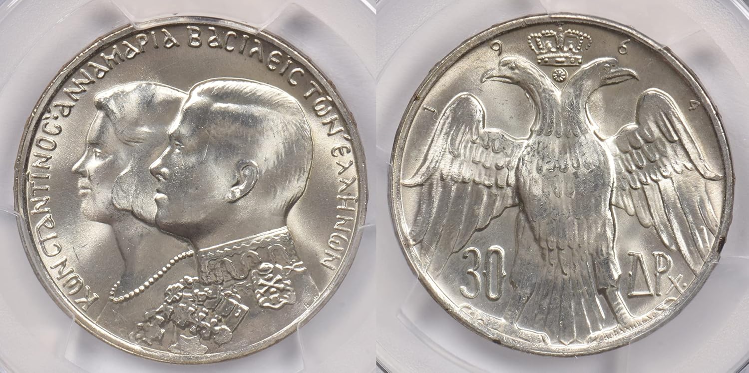 Collectible Coin Greece 1964 30 Drachma Eagle animal PCGS MS 66 rare condition Kongsberg KM PC1266