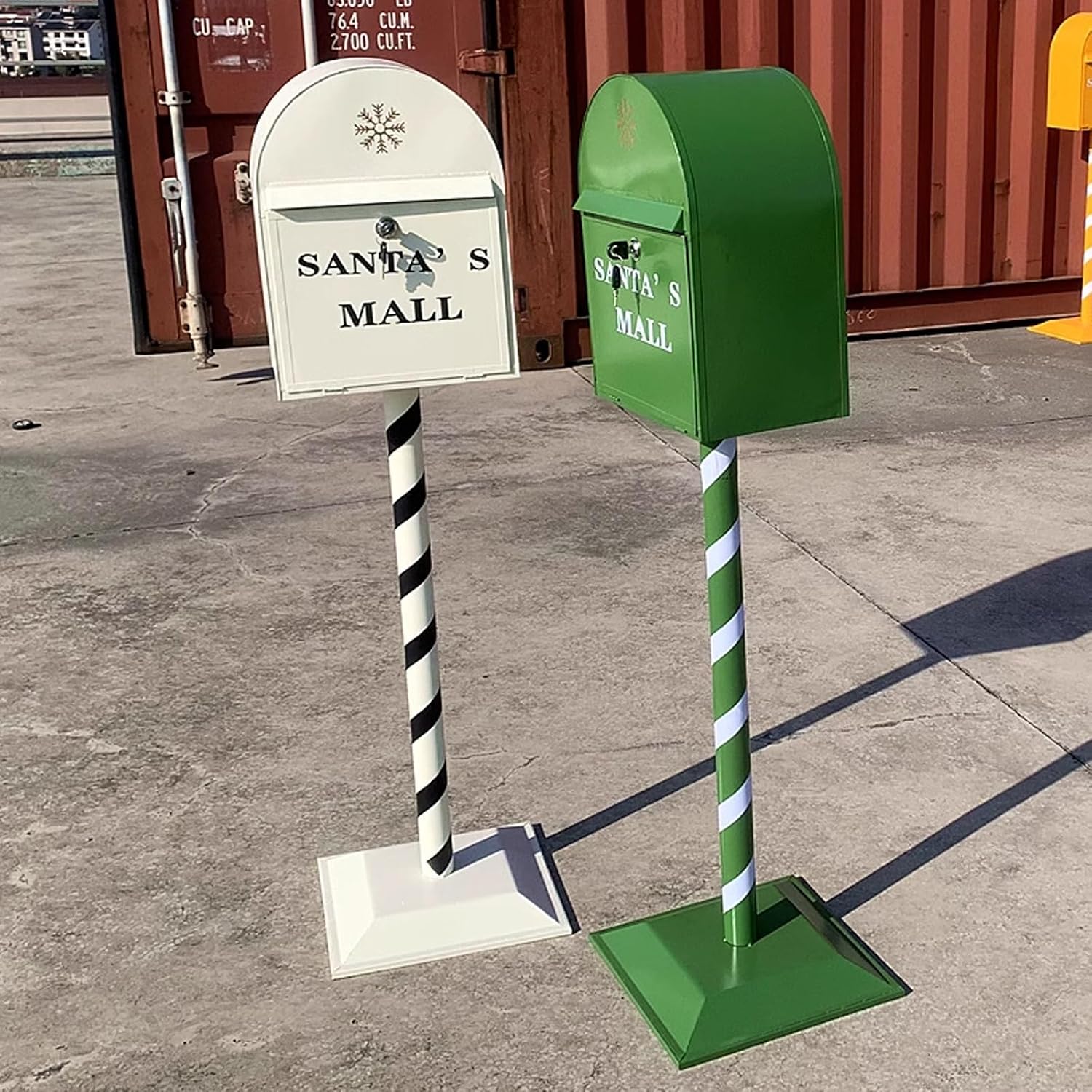 Key Drop Box Wall Mount Mailbox Mailboxes for Outside Wall Mount, Metal Mailbox, Mount Mailbox and in Ground Post kit, Mailbox Post System(Yellow)