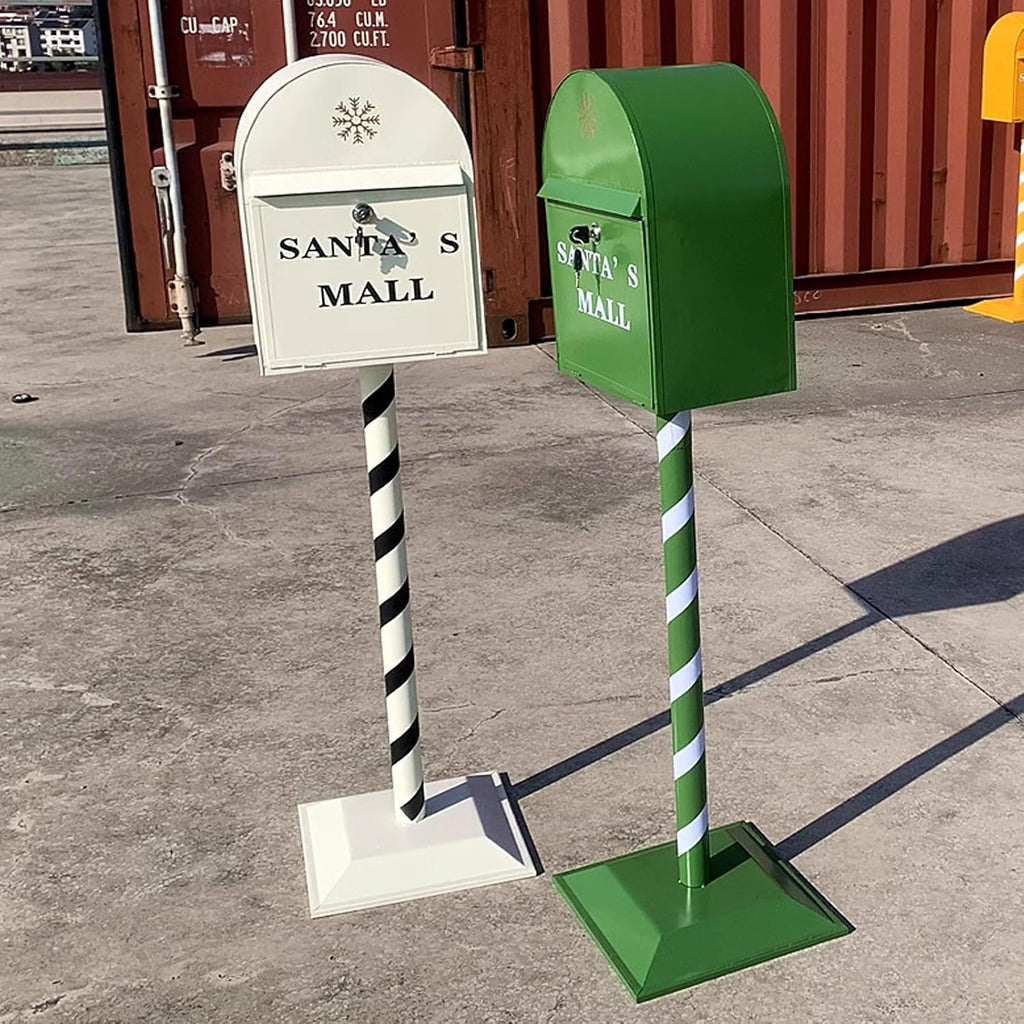 Key Drop Box Wall Mount Mailbox Mailboxes for Outside Wall Mount, Metal Mailbox, Mount Mailbox and in Ground Post kit, Mailbox Post System(Green)