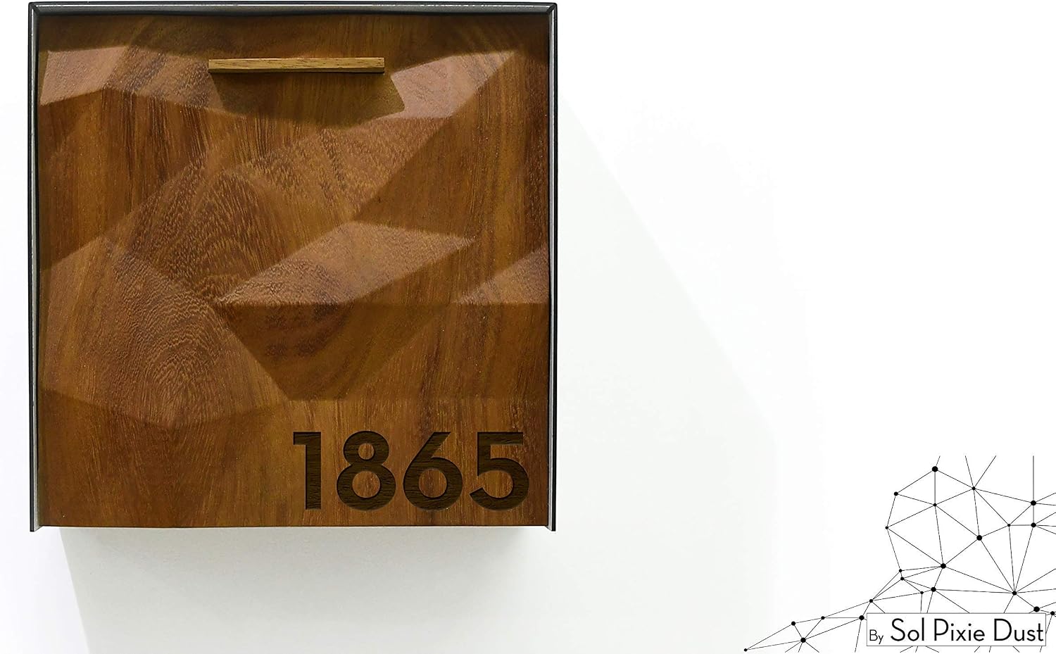Wall Mounted Mailbox 3D - Solid Iroko Wood Door with Laser Engraved, Brushed Silver Aluminum (ACP) Body - Modern Design - Custom Mailbox - Postbox - Letterbox - Mailnest Type 1