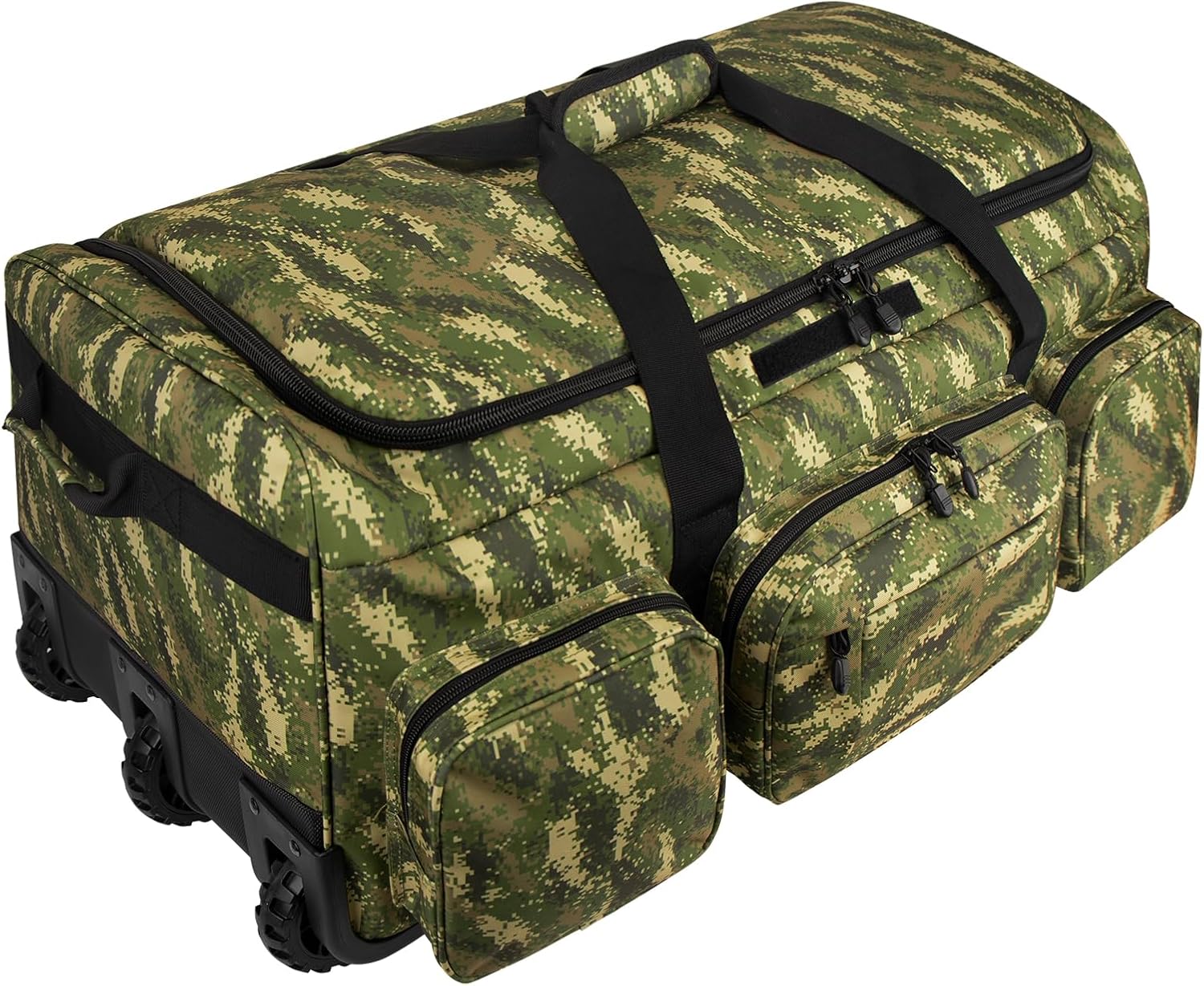 120L 3 Wheel Tactical Rolling Duffle Bag, Heavy Duty Military Deployment Luggage, 900D Waterproof Duffel for Camping Travel Outdoor Sports