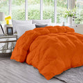 Crown Collection Orange Down Alternative Pinch Pleated Comforter- Oversized King Plus 128 x 120 Inches 1 Piece All-Season Duvet Insert, 500 GSM with Corner Tabs 100% Egyptian Cotton- (Orange Solid)