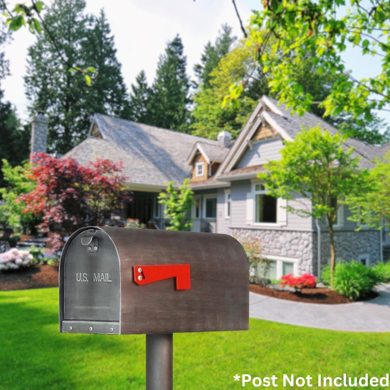 Titan Aluminum Curbside Mailbox - Swedish Silver Aluminum Mailbox for Post Mount - SCH-1016A-SW