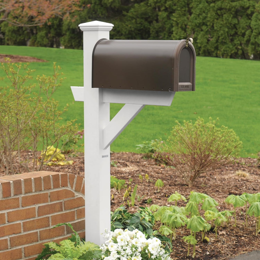 Highwood AD-MLBX1-WHE Hazelton Mailbox Post, Standard, White